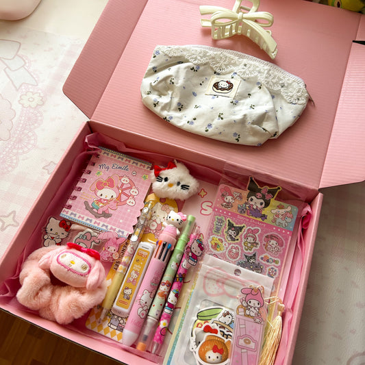 Caixa Presente Kawaii (12 artigos + 2 brindes)