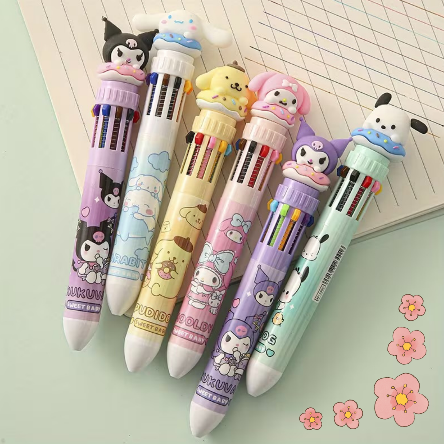 Caneta Multicor Sanrio 10 Cores